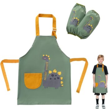 Dinosaur Cartoon Kids Apron Art Smock Apron Painting Toddler 13